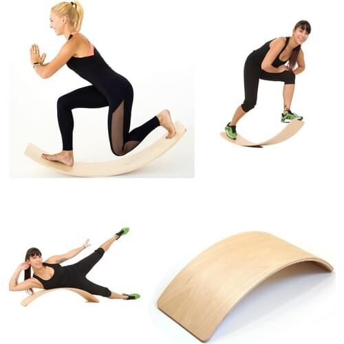 Balance Board Balance Board Toy Yoga Sports Exercise Fitness Platform 90x30 cm 70x27 cm 50x27 cm Natural Plywood