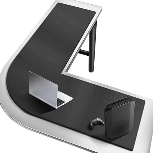 Cacoy L-Shaped Desk Pad, PU Leather Corner Computer Desk Mat, Gaming Mouse Pad Waterproof Table Protective Cover for Home&Office