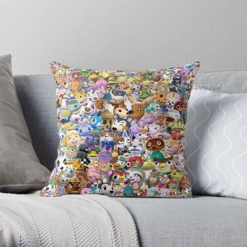 Animal Crossing Pillow Case 45cm Boys Girls Game Cartoon Pillowcover Home Sofa Car Cushion Cover Kids Gifts No Pillow Insert