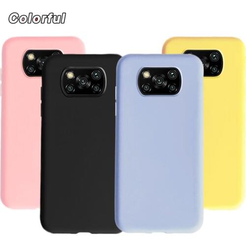 Candy Color Case For Xiaomi Poco X3 NFC Case Poco X3 Soft Silicone TPU Back Cover For Xiaomi PocoX3 Poco X3 NFC Phone Bumper