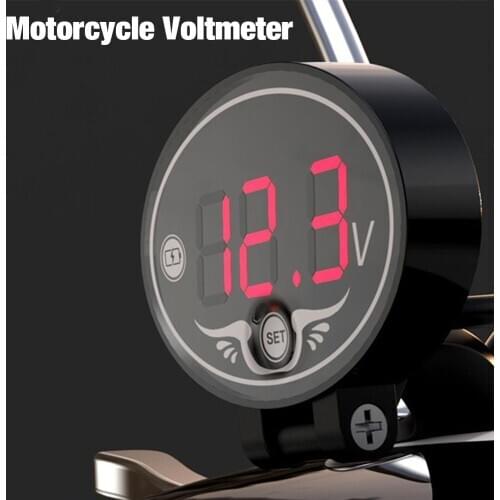 Digital Voltmeter DC 9V to 24V Digital Voltmeter Voltage Panel Meter Red/Blue/Green/White LED For Motorcycle Accessories