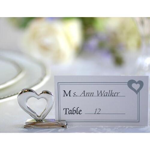 Heart Shaped Place Card Holder Table Cardholder Tabletop Menu Number Recipe Reserved Card Holders for Wedding Banquet 200sets