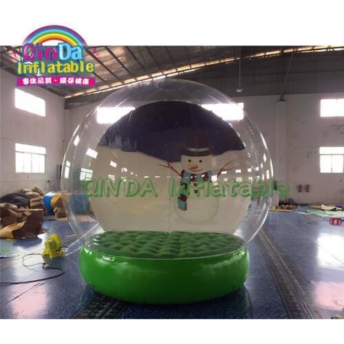 For Display Christmas inflatable empty photo human size snow globe photo booth with tunnel