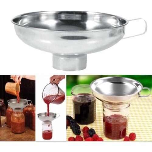 Stainless Steel Canning Funnel Wide Mouth Hopper Filter Leak Can for Oil Wine Food Pickles Jam Kitchen Gadget Specialty Tools