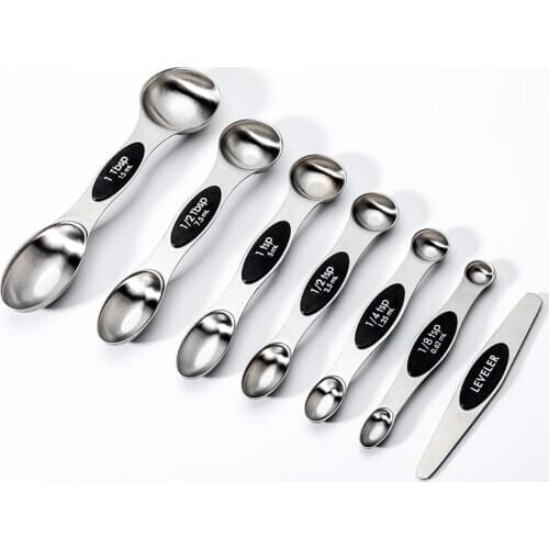 7pcs/set Measuring Spoons Colorful Stainless Steel Measure Spoon Sugar Cake Baking Flour Spoon Kitchen Baking Measuring Tools