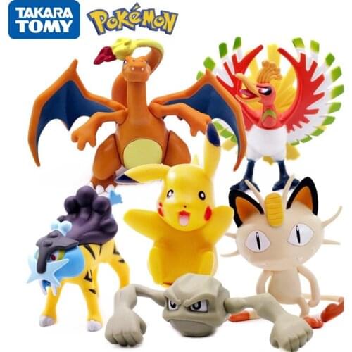 6-8CM Pokemon Large Pikachu Doll Collection Decoration Cartoon Pokemon Anime Model Decoration Toy Child Birthday Gift
