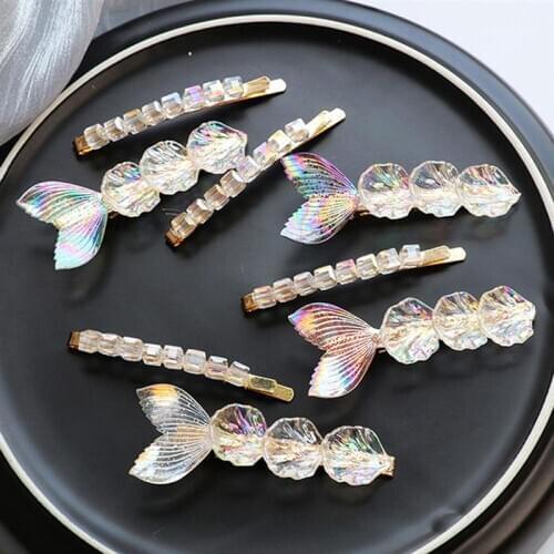 2Pcs Fashion Alligator Hair Clip Mermaid Decor Duckbill Hair Pin Hair Barrette Hair Accessories Party Dress Up