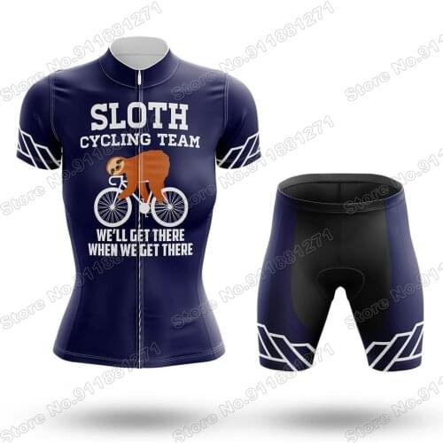 Sloth Cycling Team - Women Cycling Jersey Set 2021 Summer Clothing Road Bike Shirts Bicycle Bib Shorts MTB Wear Ropa Ciclismo