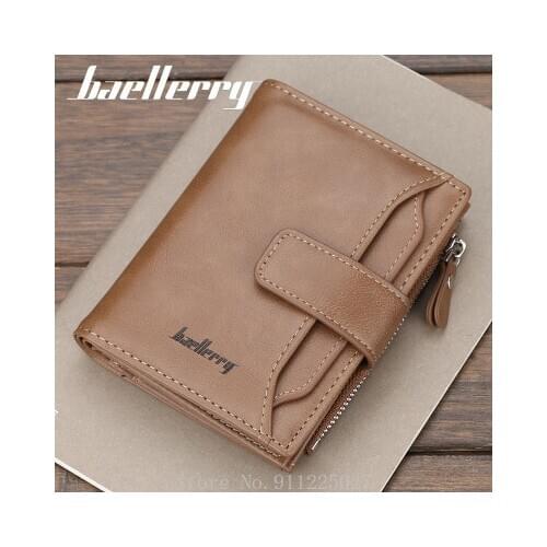 Mens Short Wallet Fashion Multi-card Zipper Wallet Large Capacity Drivers License Card Case Top Quality PU Leather Purse