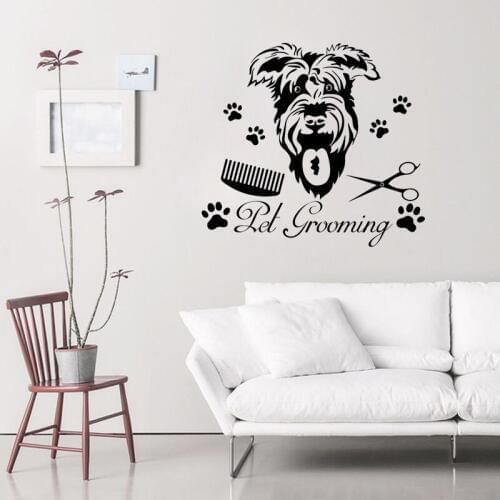 KUCADA creative let grooming pet wall sticker for home decoration removable pvc black wallpaper pvc diy art decal WP2802