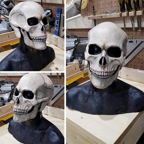 Full Head Skull Mask Helmet With Removable Jaws Halloween Party Props Ghost Face Masks For Cosplay Party