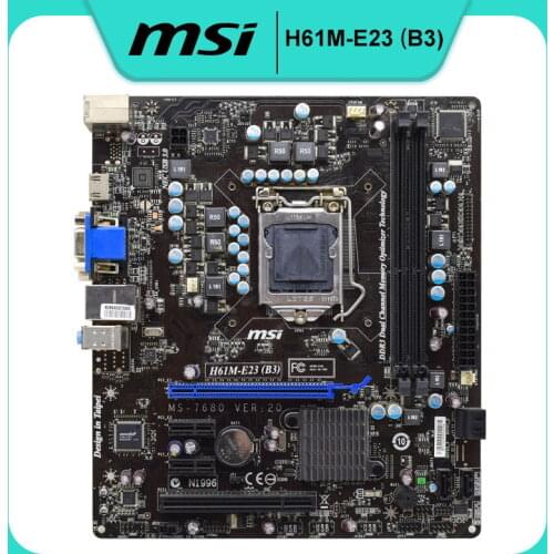 For MSI H61M-E23 B3 Desktop Motherboard LGA 1155 DDR3 16G For Intel H61 H61M Mainboard Micro ATX SATA II Used Mainboard
