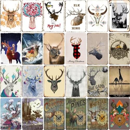 Plaque Metal Vintage Decor ELF Posters Retro Tin Sign Christmas Decoration Wall Hanging Stickers
