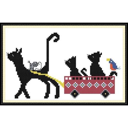 Everlasting Love Free Ride Chinese Cross Stitch Kits Ecological Cotton Stamped Printed 14CT 11CT DIY Christmas Decoration Gift