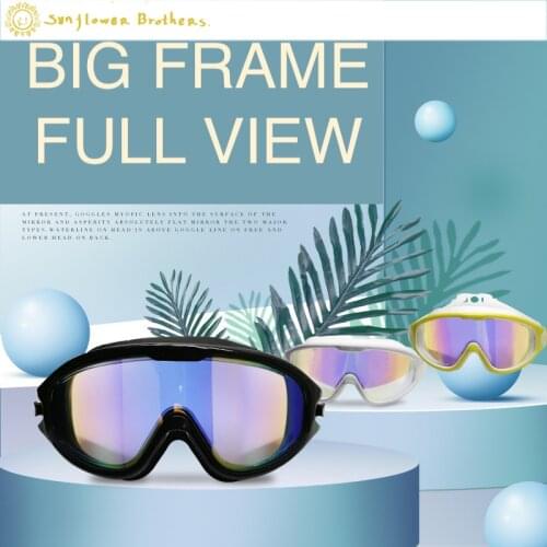 Swimming Goggles Adult Large Frame Electroplating Waterproof Anti-fog Jumper Large Field of Vision Mens and Womens Goggles