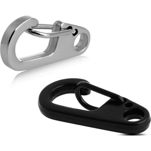 OOTDTY Stainless Steel Keychain Key Ring Clasps Clips Split Hook for climbing adventures outdoor Tool Useful Kit-K624