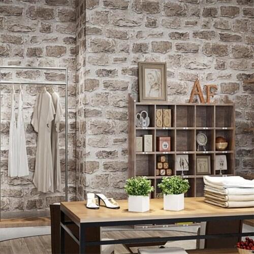 Papier peint stereo retro brick pattern wallpaper antique brick blue brick restaurant bar hot pot restaurant tea house wallpaper