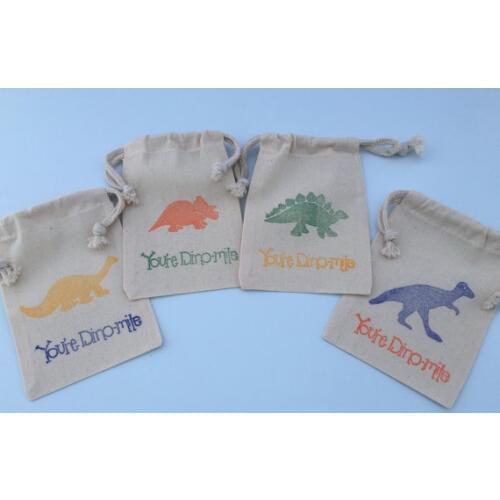 Personalized Dinosaur birthday party Hangover Kit muslim bags baby shower Christening baptism gender reveal favors gift bag