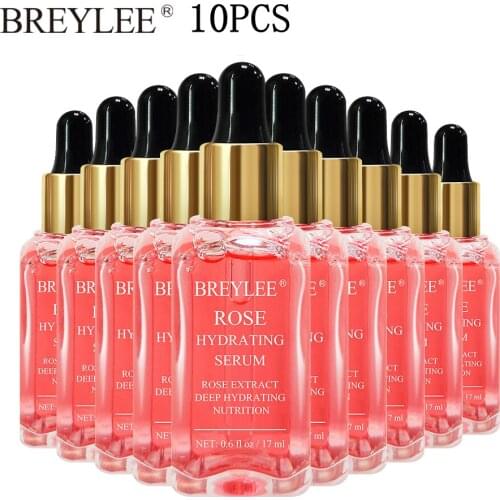 BREYLEE10PCS Rose Nourishing Serum Face Facial Deep Hydrating Skin Care Oil-control Whitening Soothing Anti Wrinkles Beauty
