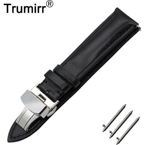 18mm 20mm 22mm Genuine Leather Watch Band Quick Release Strap for Hamilton Butterfly Buckle Wrist Belt Bracelet Black Brown