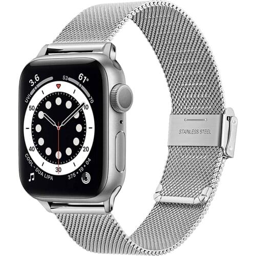 Milanese Loop for Apple Watch Band Series 6 SE 5 4 3 44mm 40mm Stainless steel Watchband Bracelet Strap for iwatch 38 42mm