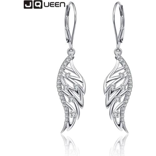 925 Silver Earrings Wedding Angel Wings Diamond Zircon Earrings Ear Studs for Wedding Engagement Party