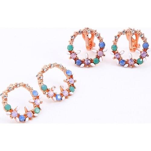 Trendy Fashion Drop Earring New Arrival Bohemia Mulit-color Crystal Round Earring For Women Wholesale Date Gift Earring Jewelry