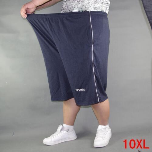 Mens plus size shorts plus size 8XL 9XL 10XL waist 142cm summer large elastic sports casual loose large size 60 blue shorts
