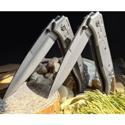 R Bullet Head DPX Blade Folding Knife,Outdoor Self-Defense Pocket Knife,High Hardness Jungle Camping Hunting EDC Kitchen Utensil