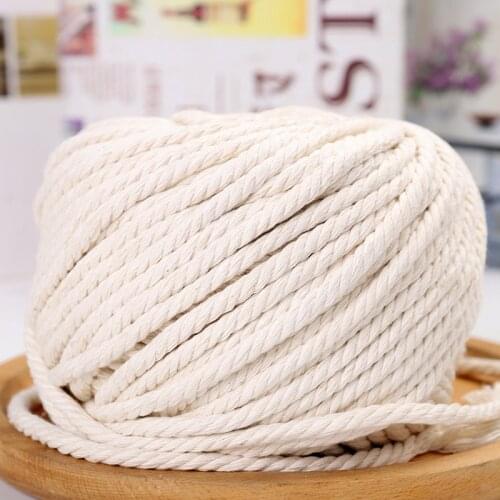 1/6mm Beige cotton rope diy Sewing macrame cord handmade Crafts basket tapestry tag threads Home Textile wedding Christmas Decor