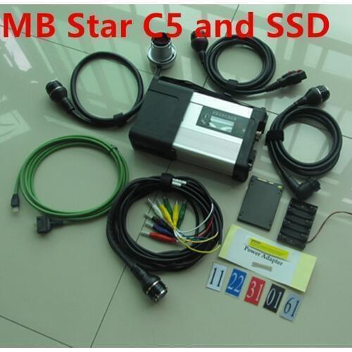 Top quality MB STAR C5 for Benz cars and trucks with software 2020.03V DAS/EPC/DTS SSD car diagnostic tools