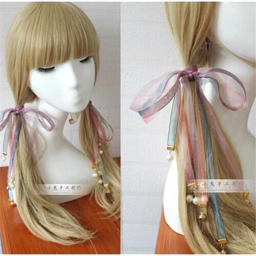 1pcs Lolita sweet girl Ponytail Bowknot hair Ribbon for Women Hair Bow Ties B533