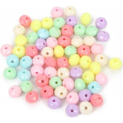 100pcs/lot Mixed Round Faceted Acrylic Beads Charm Loose Spacer Beads For Jewelry Making DIY Needlework Bracelet Accessories