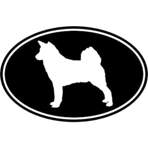 12.7*8.3CM Canaan Dog Euro Oval Vinyl Window Decoration Decal Car Sticker Accessories Black/Sliver C6-1786