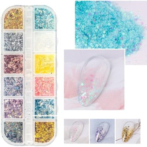 2Box Gold Silver Irregular Aluminum Foil Paper Nail Art Sticker 3D Glitter DIY Manicure UV Gel Polish Nail Decoration Tools