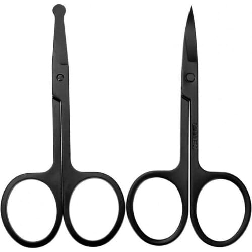 2Pcs/Set Nose Hair Eyebrow Scissors Stainless Steel Eyebrow Trimmer Scissor Small Makeup Tools for Professional Use