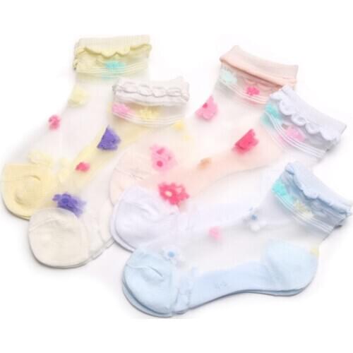 5Pair/lot New spring and summer girls socks lace socks thin casual girls socks