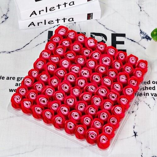 81Pcs Artificial Flowers Rose Soap Flowers Head Eternal Flowers Wedding Valentine Mothers Day Decoration DIY Bouquet Materials