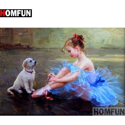 HOMFUN Full Square/Round Drill 5D DIY Diamond Painting "Girl dancing" Embroidery Cross Stitch 5D Home Decor Gift A14096