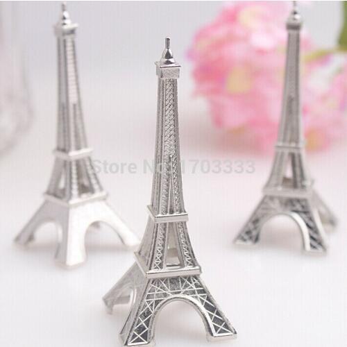 Free shipping 200pcs/lot wedding favor "Evening in Paris" Eiffel Tower Silver-Finish Place Card/Holder