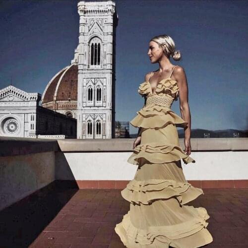 Black/Mauve Frill Layered Cami Strap Maxi Dress Sheer Lace Insert Tiered Florence Long Vacay Plunge Chiffon Holiday Beach Gown