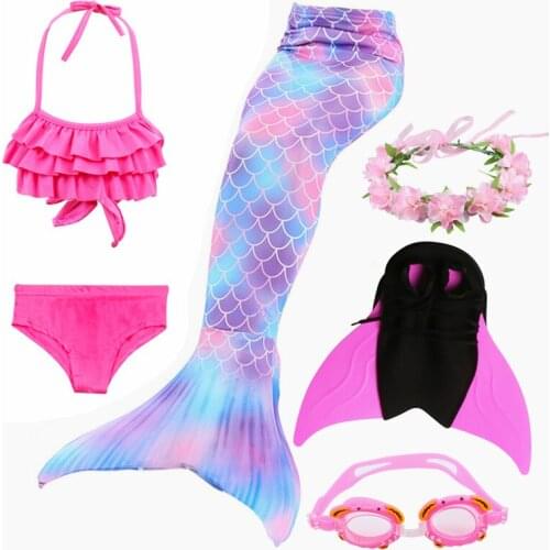 2020 New Children Mermaid Tails with Monofin Girls Kids Costumes Swimming Mermaid Tail Mermaid Swimsuit Flipper for girls