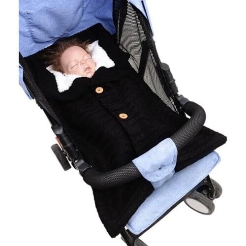 Baby Sleeping Bag Envelope Winter Kids Sleepsack Footmuff For Stroller Knitted Sleep Sack Children Newborn Knit Wool