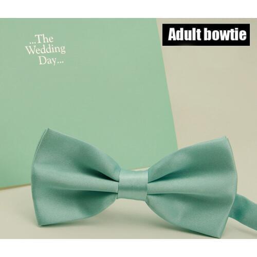 Fashion Mint Green Bowtie Men Wedding Party Solid Color Ties
