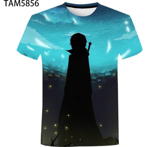 Japan classic Anime Sword Art Online Mens / Womens Summer Short Sleeve T-Shirt 3D Cartoon Boys / Girls Street Trend Cute Top