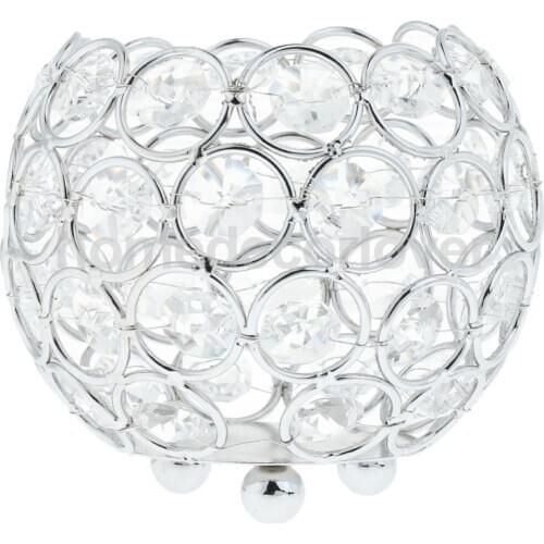 3'' Crystal Candle Holder Banquet Candlestick Tabletop Centerpiece Festive Holidays Wedding Supplies Lamp Decor