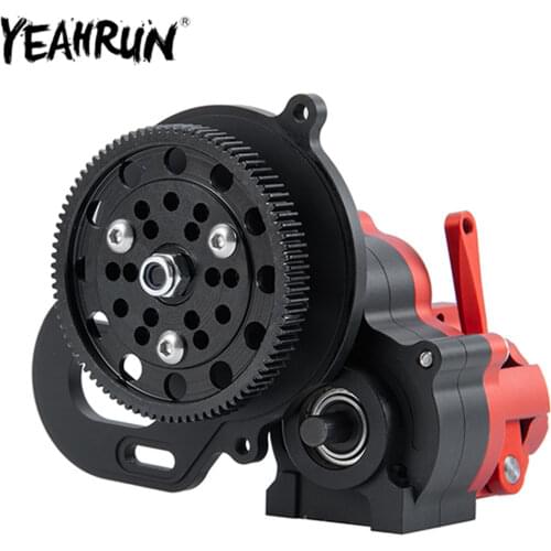 YEAHRUN RC Car Complete Transmission Gearbox with Gear Protective Cover for 1:10 Axial SCX10 RC Crawler Car Upgrade Parts