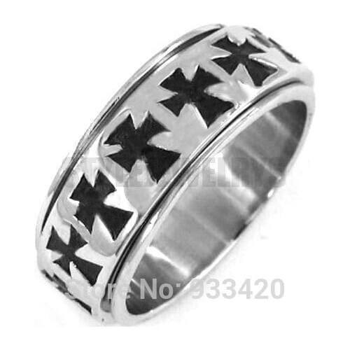 Free shipping! Cool Cross Ring Stainless Steel Jewelry Gothic Motor Biker Ring Punk Men Ring SWR0242