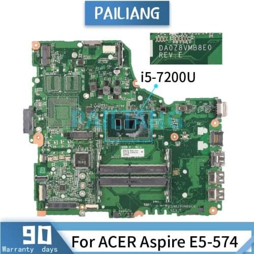 Mainboard For ACER Aspire E5-574 i5-7200U Laptop motherboard DA0Z8VMB8E0 SR342 DDR4 Tested OK