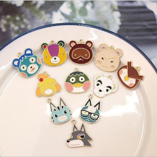 Fashion cartoon animal pendant alloy enamel pendant DIY handmade craft metal pendant key ring charm jewelry jewelry gift